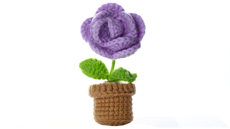 Blue flower crochet teaching video	1