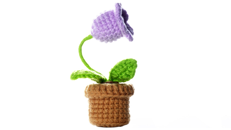 Blue flower crochet teaching video 1